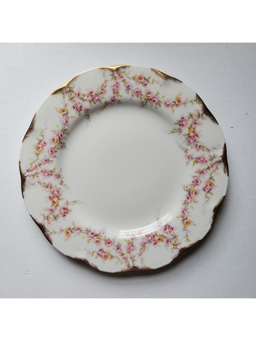 Vintage Theodore Haviland New York White Floral Gold-Trim Porcelain Bread Plate